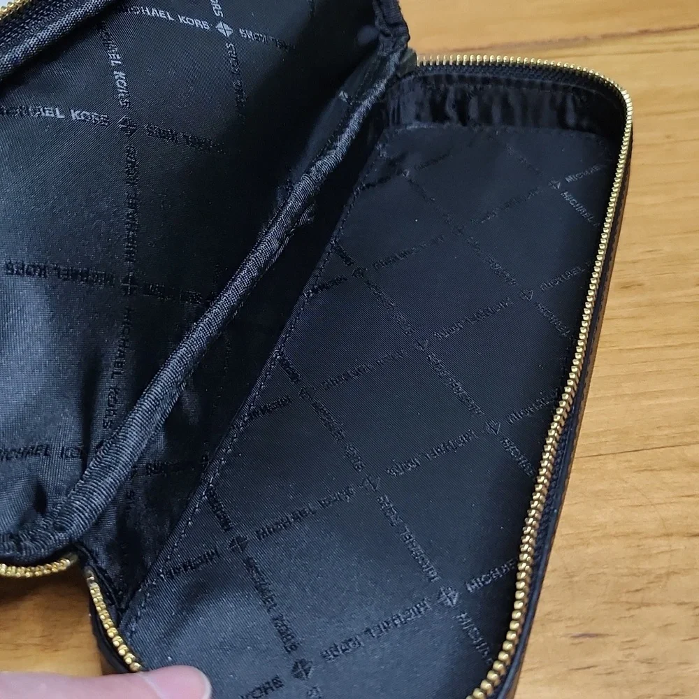 Michael Michael Kors Black Leather Travel/Cosmetic Pouch NWT